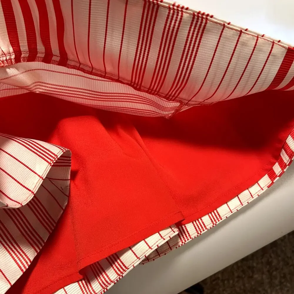 Jessica Simpson Womens Fit & Flare Dress Red White Stripe Size 6